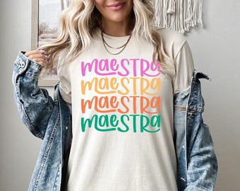Maestra Shirt, Spanish Teacher Sweatshirt, Bilingual Teacher Hoodie, Latina Teacher Appreciation Gift, Back To School Tee