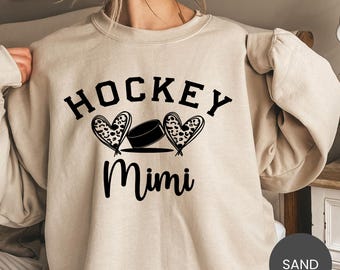 Hockey Mimi Shirt, Hockey Grandma Sweatshirt, Hockey Family Hoodie, Hockey Nana Tee, Hockey Mom Crewneck, Hockey Gift