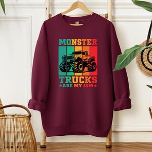 Monster Truck Are My Jam Shirt, Monster Truck Sweatshirt, Monster Truck Hoodie, Race Car Birthday, Monster Truck Birthday Gift image 4