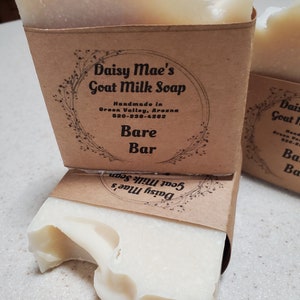 Unsented soap, mild goat milk soap bar, soap for gentle skin, mild soap