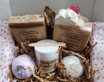 Goat milk soap gift box gift for mom hand made soap gift box for birthday,  goat milk products