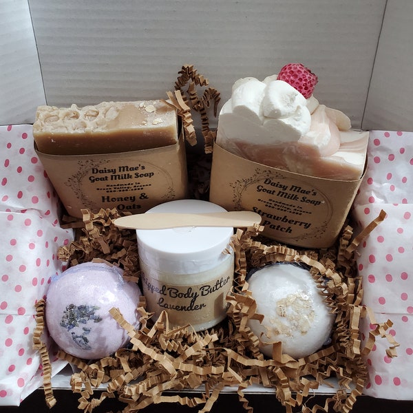 Goat milk soap gift box gift for mom hand made soap gift box for birthday,  goat milk products