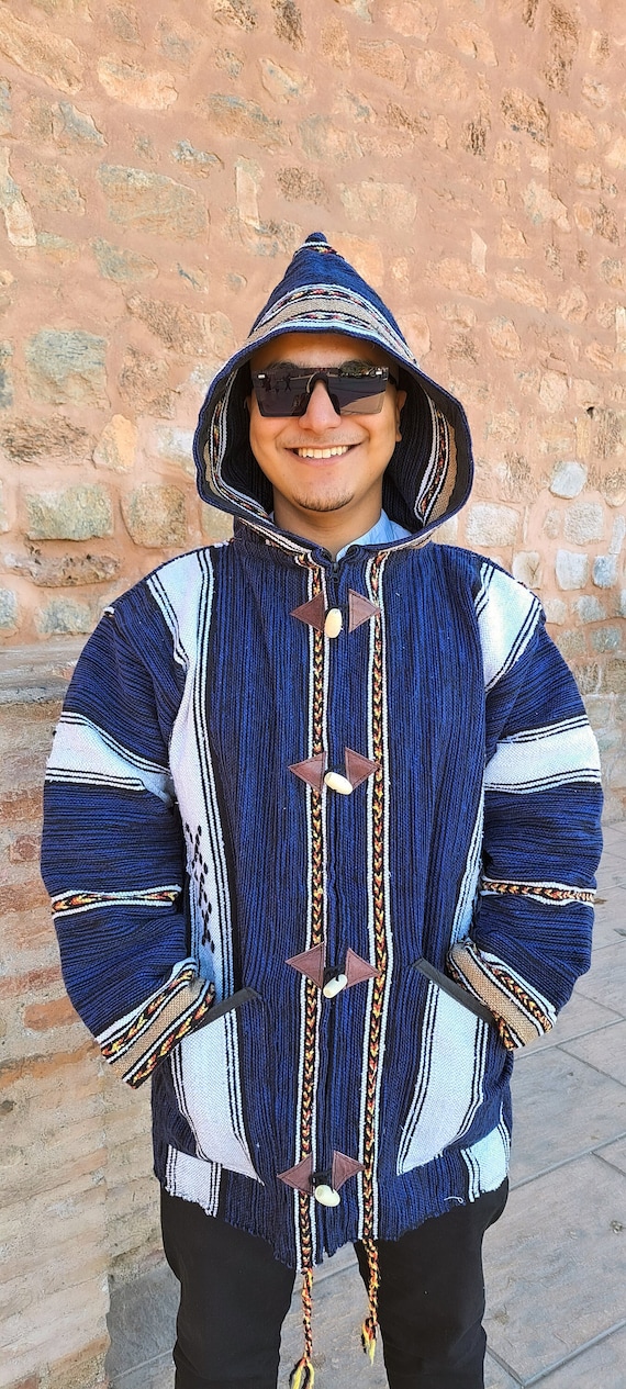 Moroccan Wool Jacket /sweater Coat Boho Style/ Winter Hoodie