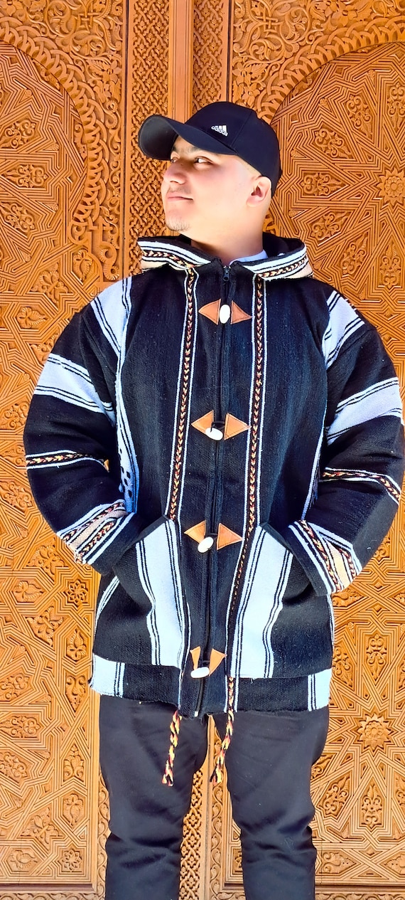 Moroccan Wool Jacket /sweater Coat Boho Style/ Winter Hoodie