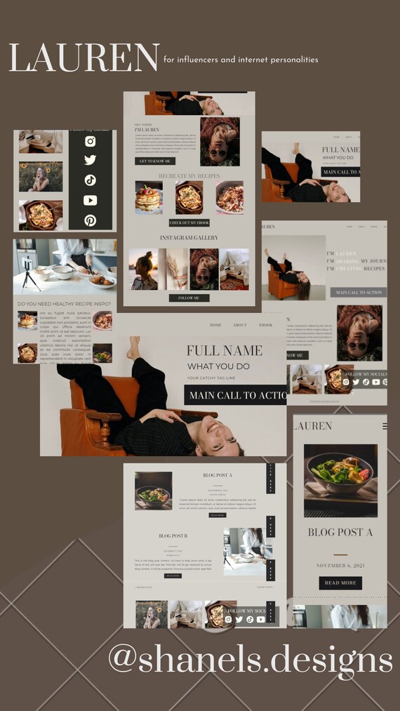INFLUENCER WEBSITE TEMPLATE Etsy INFLUENCER WEBSITE TEMPLATE Etsy