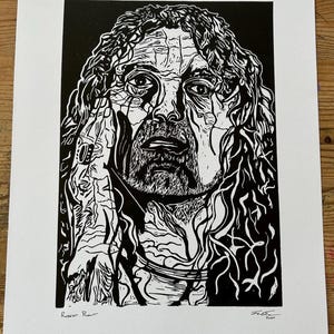 Robert Plant Lino Cut