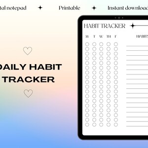 Daglig vanespårare | Spårningsmall | Produktivitetsblad | Estetisk spårare | Anpassningsbar spårning