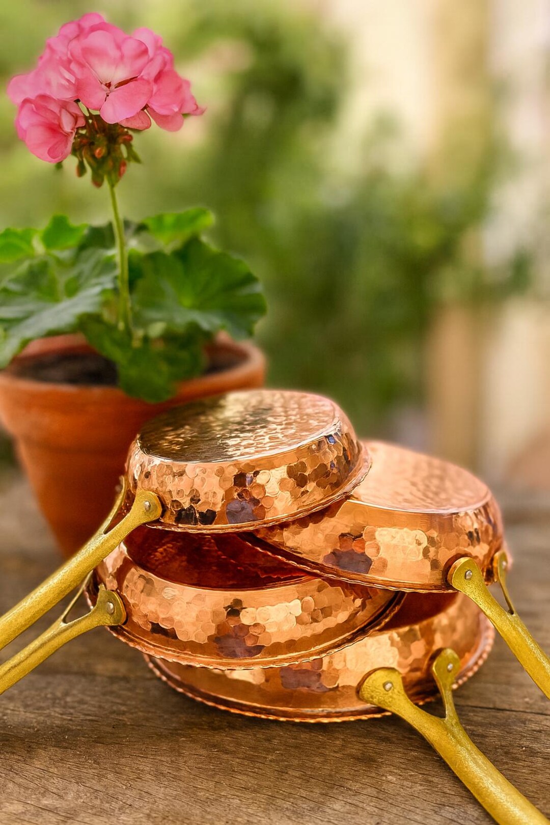 Handmade Pan Handmade Copper Frying Pan With Brass Handle – Hammered Omelette ...