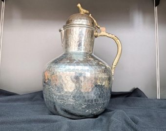 Handmade Copper Pitcher: Tinned Decanter, Farmhouse Kitchen Decor