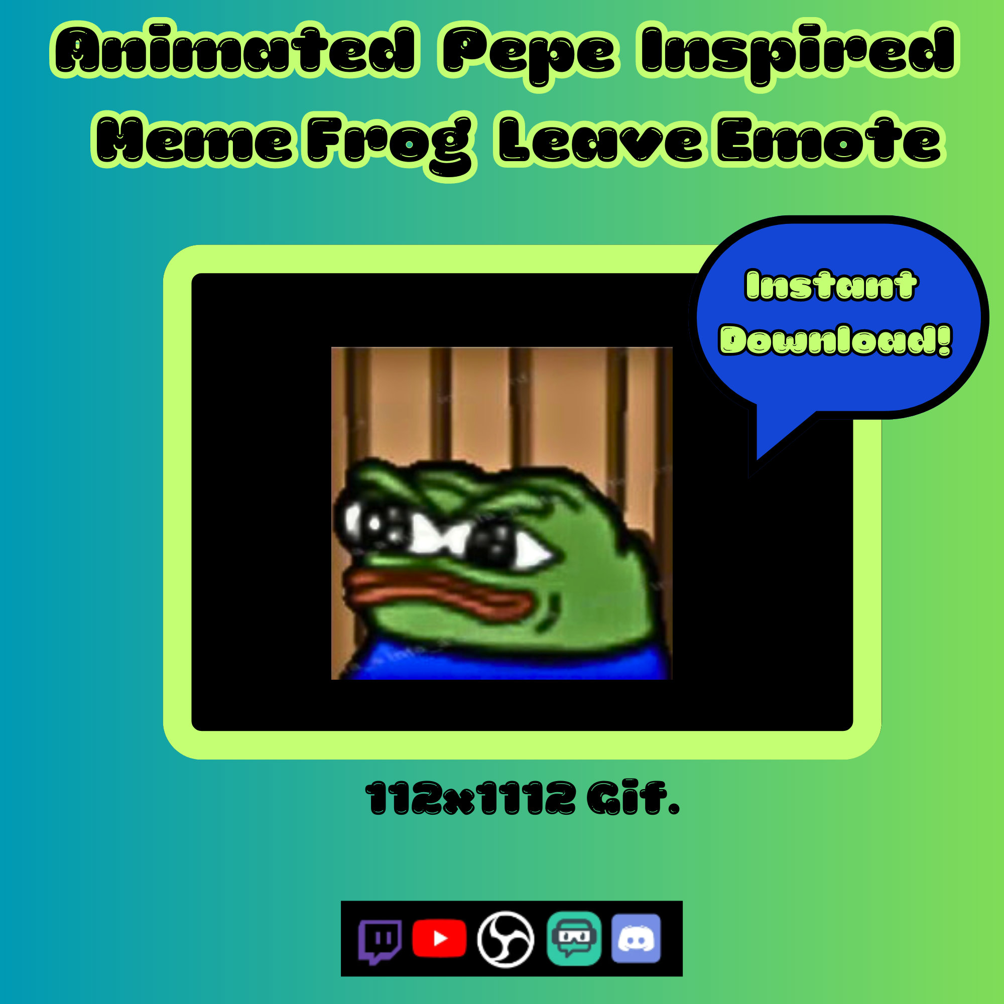 65 Pepega & Kermit Twitch Emotes Pack, Cute Frog Emotes, Pepe Memes Bundle,  Discord,  