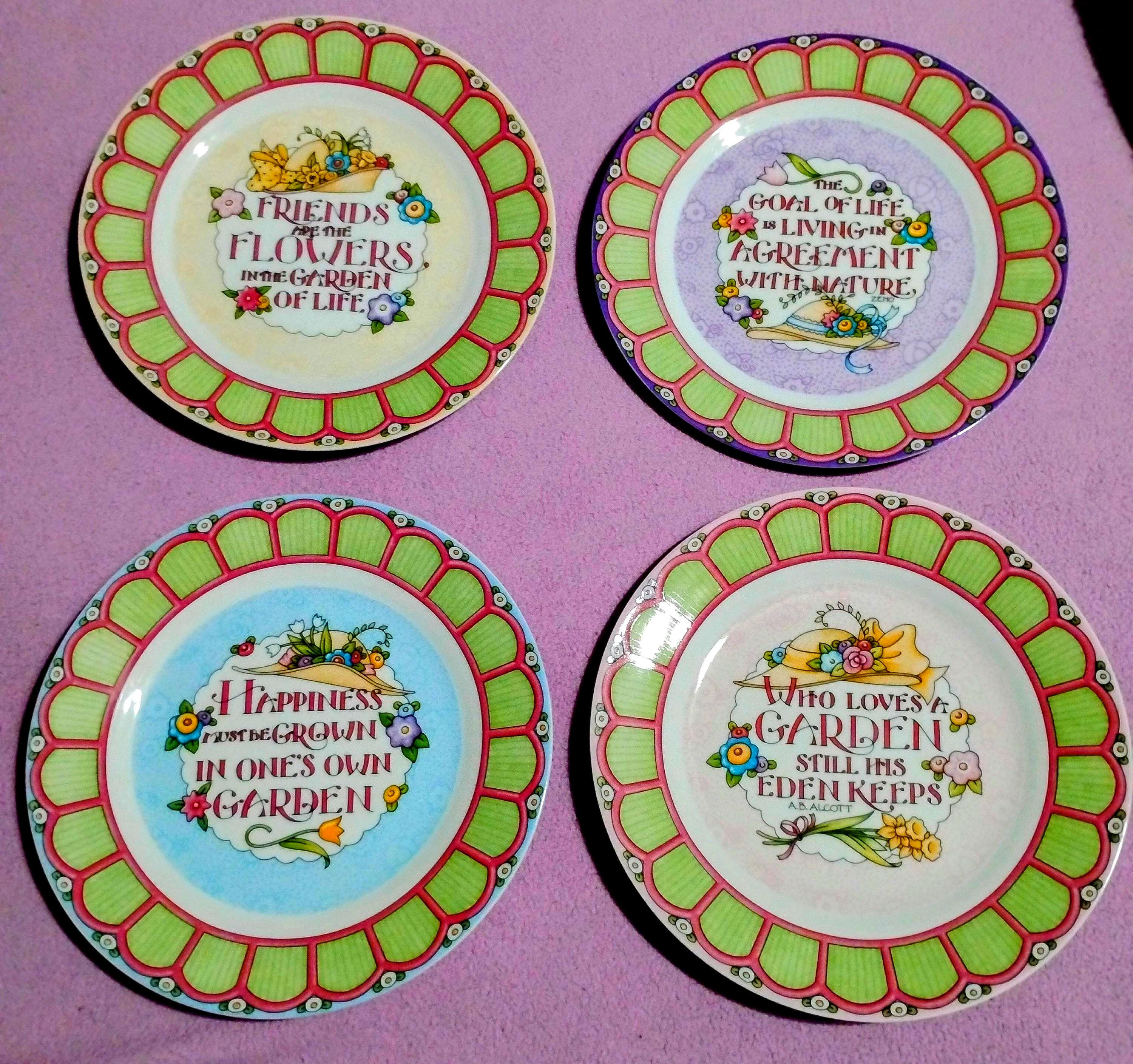 Vintage | Mary Engelbreit Dinner Plates | Enesco | 2001 | Collectibles