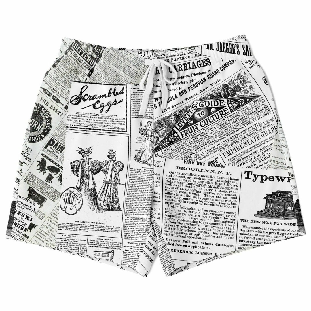 Vintage Newspaper Print Shorts - Etsy