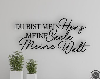 Schild I Schlafzimmer I Kinderzimmer I Liebe I Wanddeko I Wandtattoo I Schriftzug I 3D I Holzschriftzug I Du & ich