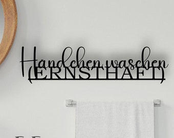 Schriftzug | 3D | Badezimmer | Toilette | Holz | Wanddekoration | Schild I Türdekoration | Dekoration | WC | Gäste | Hände waschen