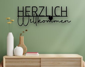 Wanddekoration | Herzlich Willkommen I Willkommen I Art Line I Schriftzug