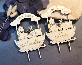 Cake topper | Baptism | Noah's Ark | Cake decoration I cake plug