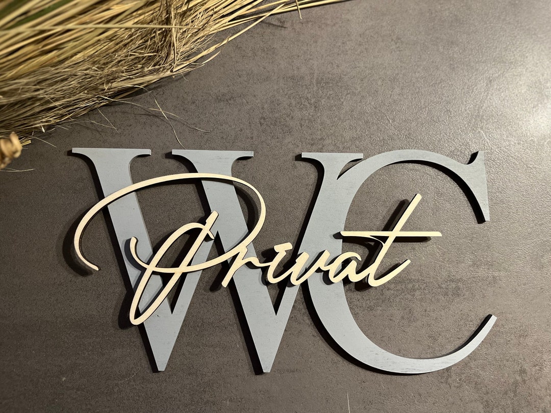 Toileting Lettering Lettering 3D Bathroom Toilet Customer Toilet Wood Wall Decoration Door ...
