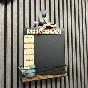 Essensplan | ewiger Speiseplan | Wochenübersicht | wiederverwendbar | Einkaufsliste |  Menüplaner | Tafel | Holz | Mahlzeitenplaner | Karte