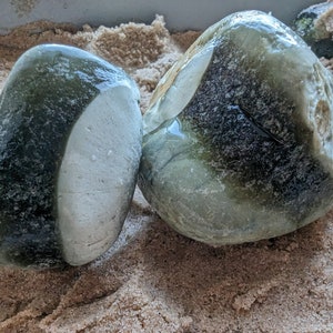 Two Chunky Slag Glass Dragons Eggs, North East Coast UK Find
