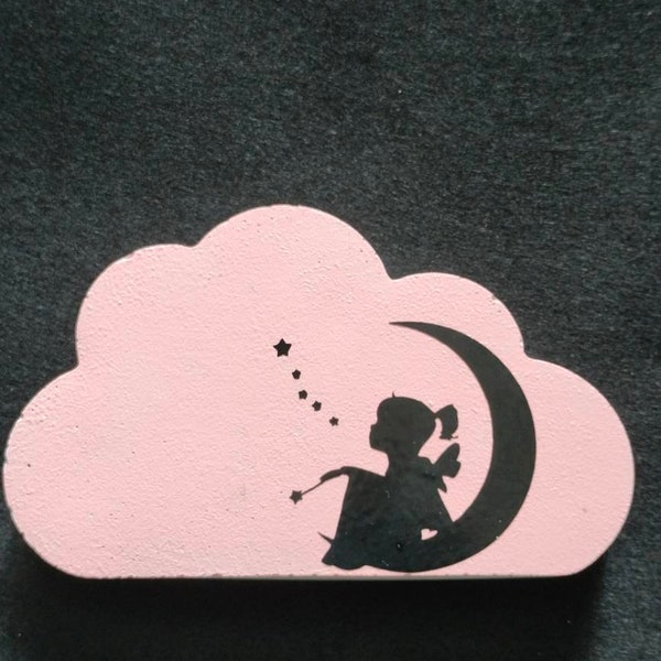 Nuage en ciment bleu/Rose vinyle noir cadeau naissance baby shower décor pour enfants.