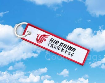 Portachiavi Air China - Etichetta per equipaggio di compagnia aerea - Etichetta per pilota - Regalo per aviazione - Accessorio da viaggio - Portachiavi per aereo - Etichetta per bagaglio di volo