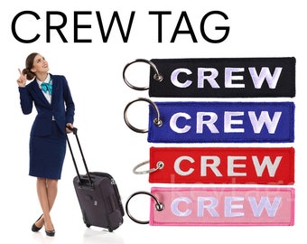 Keychain FLIGHT CREW TAG Cabin Crew Pilot Air hostess stewardess Aviation Aircraft Airplane Baggage Luggage Motorcycle Car Backpack Key Ring