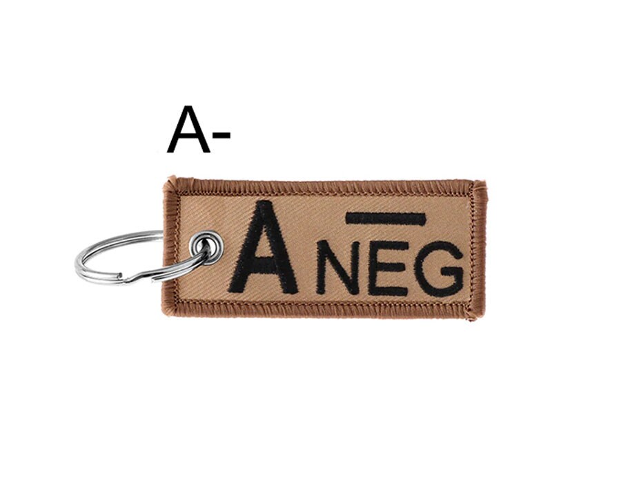 Keychain BLOOD TYPE Group Emergency ID Tag Save Lives Accident Hospital ...