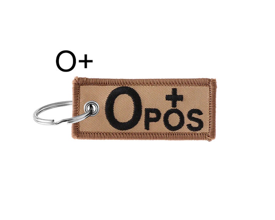 Keychain BLOOD TYPE Group Emergency ID Tag Save Lives Accident Hospital ...