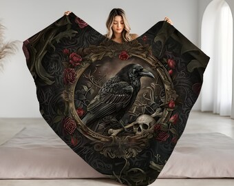 Raben Decke, Gothic Crow Sofa Überwurf