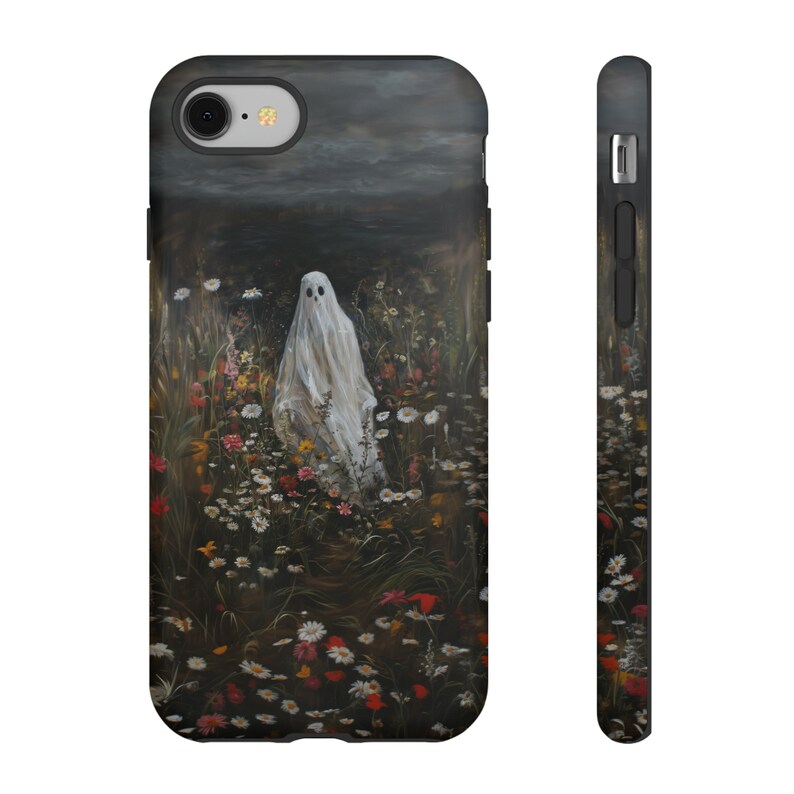 Ghost Phone Case, Dark Floral Aesthetic, Double Layer Protection image 4