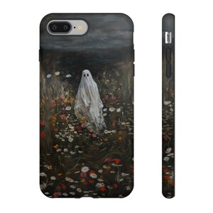 Ghost Phone Case, Dark Floral Aesthetic, Double Layer Protection image 6