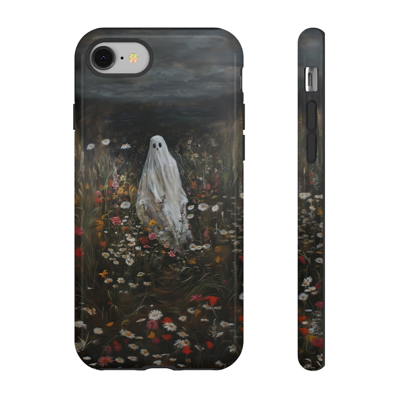 Ghost Phone Case, Dark Floral Aesthetic, Double Layer Protection image 2