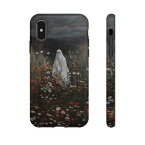 Ghost Phone Case, Dark Floral Aesthetic, Double Layer Protection image 7