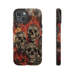 Funda para teléfono con collage de calaveras para iPhone 15, iPhone 14, iPhone 13, Samsung Galaxy, Google Pixel, funda para teléfono con estilo gótico grunge, funda para teléfono con estética oscura