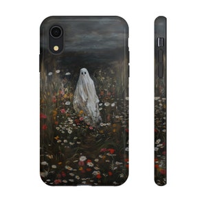 Ghost Phone Case, Dark Floral Aesthetic, Double Layer Protection image 9