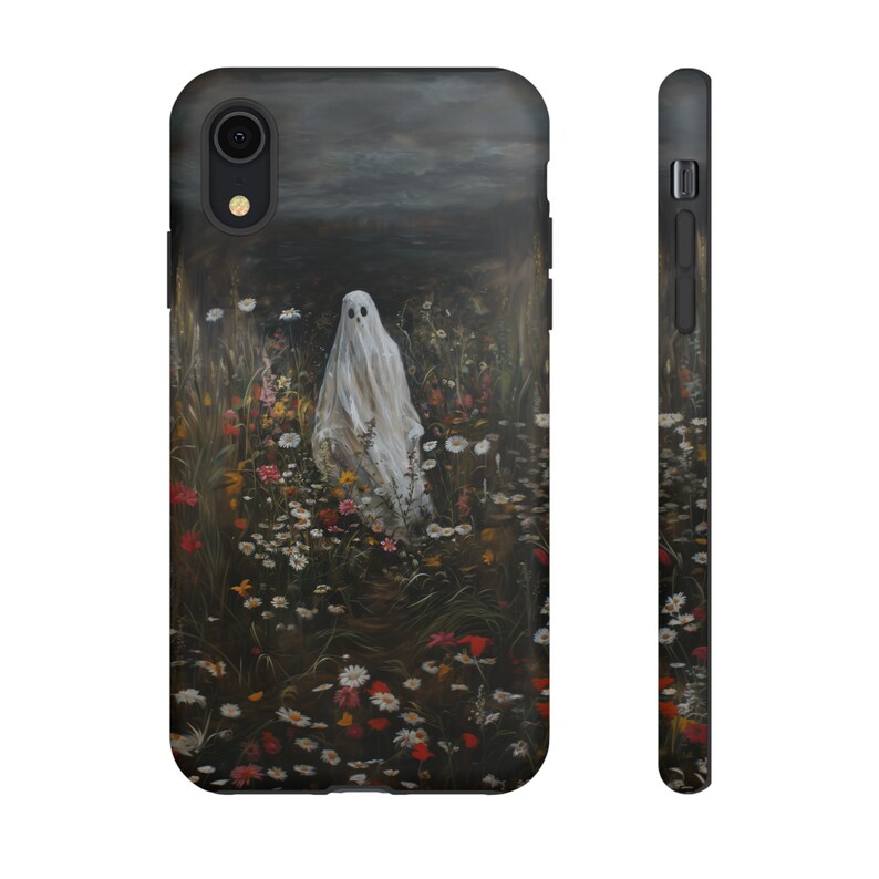Ghost Phone Case, Dark Floral Aesthetic, Double Layer Protection image 10
