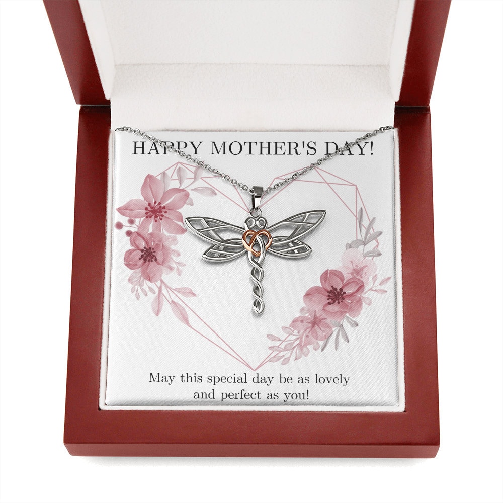 Wooden spool Mother's Day Dragon fly Vintage Bobbin Necklace Holder