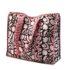 Vintage Indian Block Print Tote Einkaufstasche, Frauen Aufbewahrungstasche, Reisetasche, Indian Quilted machen Einkaufstasche, Handtasche, Beach Wear Einkaufstasche