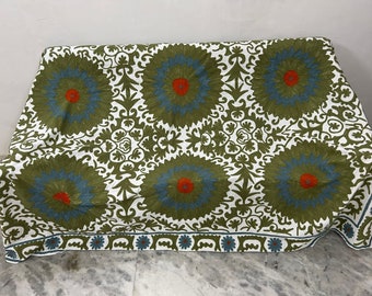 Algodón Suzani tirar manta bordado sábana colcha bordado Suzani, Suzani uzbeko, colgante de pared Suzani, decoración del hogar Boho surtido