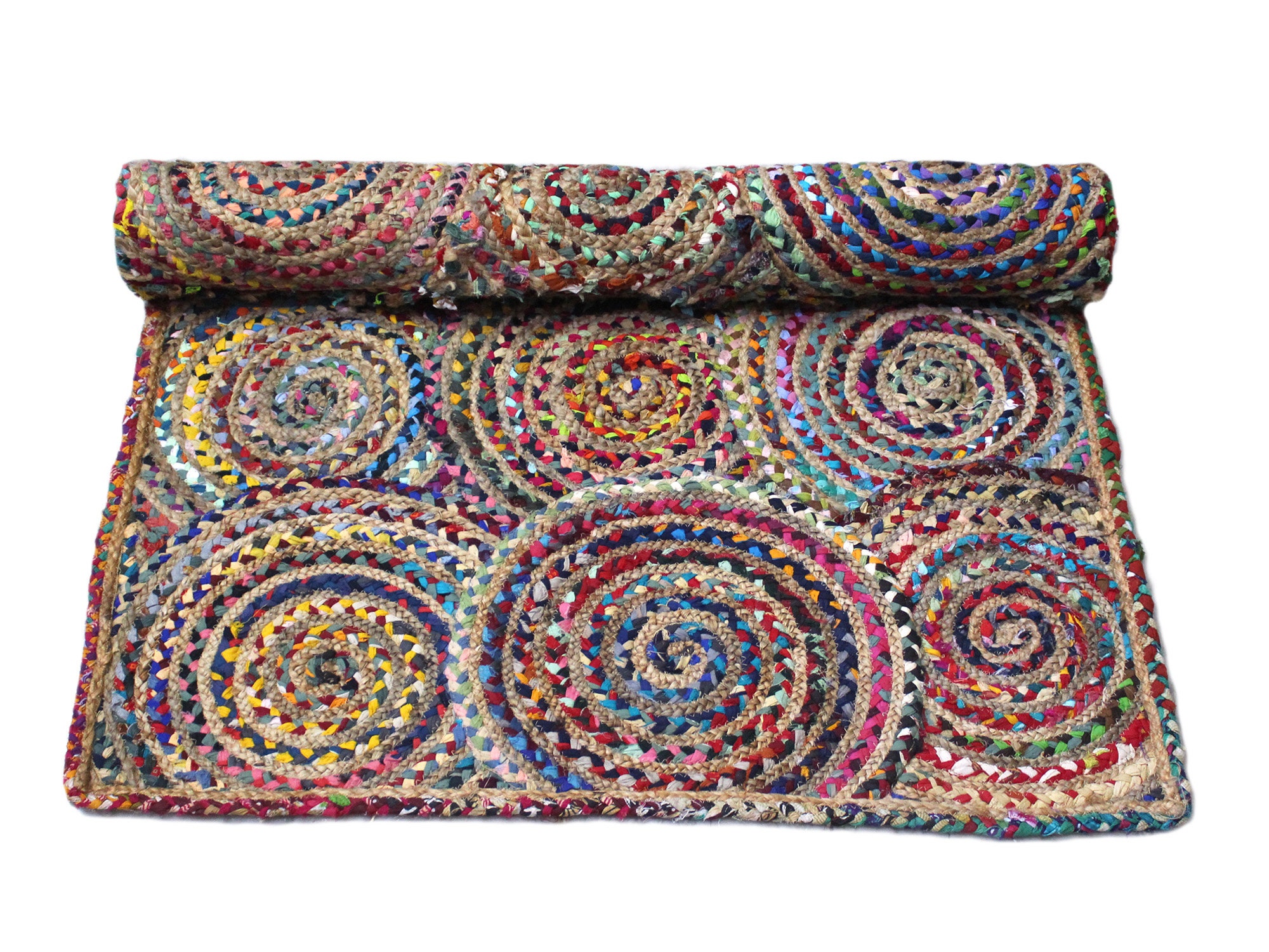 2X3 Foot Hand Braided Home Decor Rug Bohemien Rug Colorful Area Rug ...