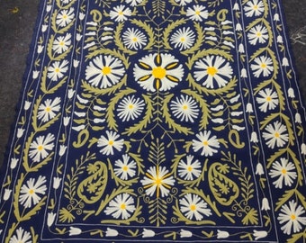 Embroidery Suzani Wall Hanging, Suzani Throw, Home Decor, Bedroom Decor, Boho Decorative, Suzani Bedding, Suzani Table Cover, Mommy Gift