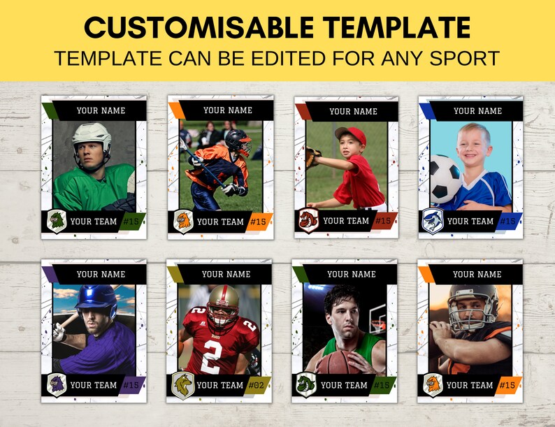 Editable Sports Card Template Custom Baseball Trading Card Etsy