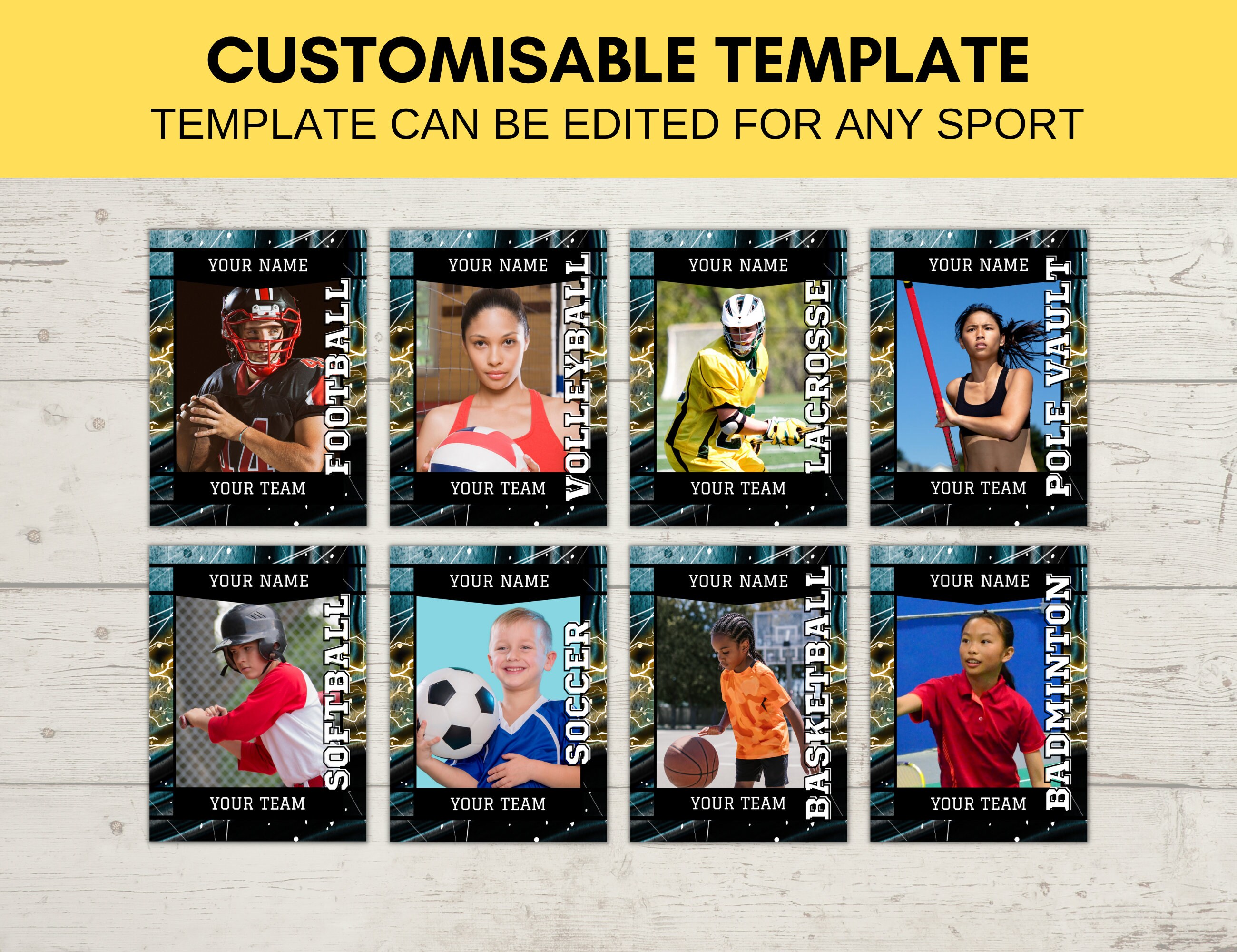Editable Sports Card Template Custom Hockey Trading Card Printable ...