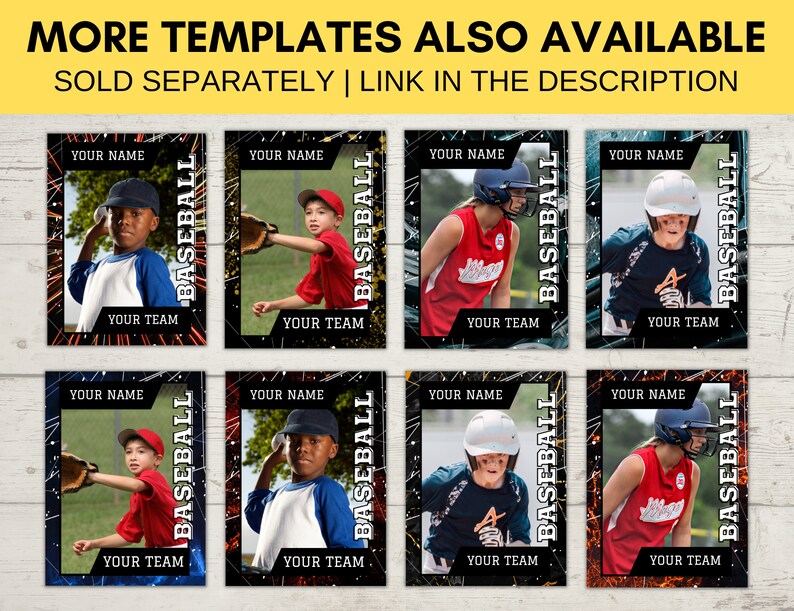 Editable Sports Card Template Custom Baseball Trading Card - Etsy