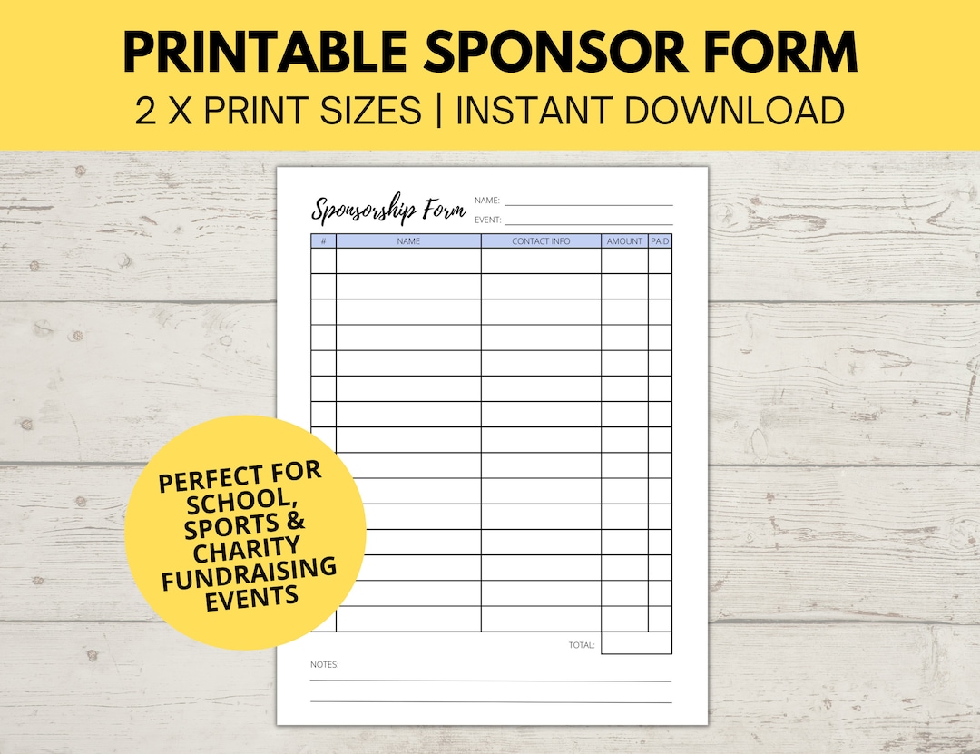 sponsorship-form-printable-fundraiser-form-charity-fundraiser-donation-list-sponsor-template-event-sponsor-form-instant-download-etsy