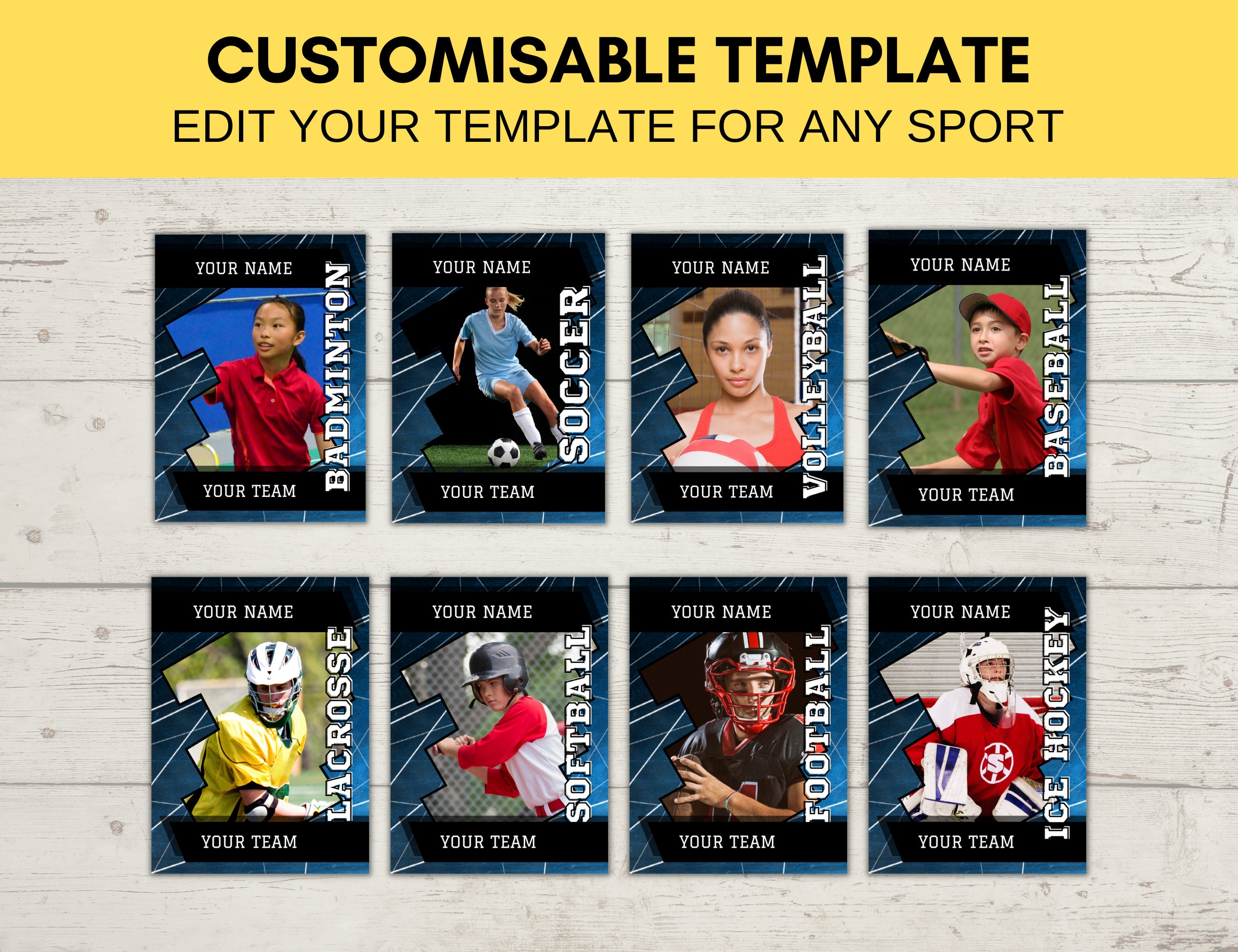 Editable Sports Card Template Custom Basketball Trading Card Printable Create Your Own Trading