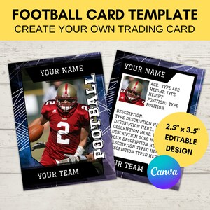 Modello di scheda sportiva modificabile | Carta collezionabile di calcio personalizzata stampabile | Crea la tua carta collezionabile | Modello digitale Canva modificabile, F9
