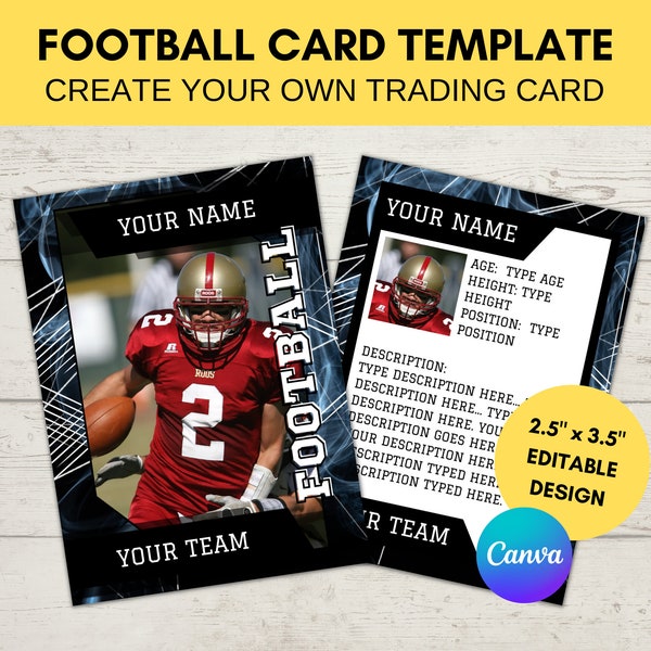 Editable Sports Card Template Custom Hockey Trading Card Printable ...