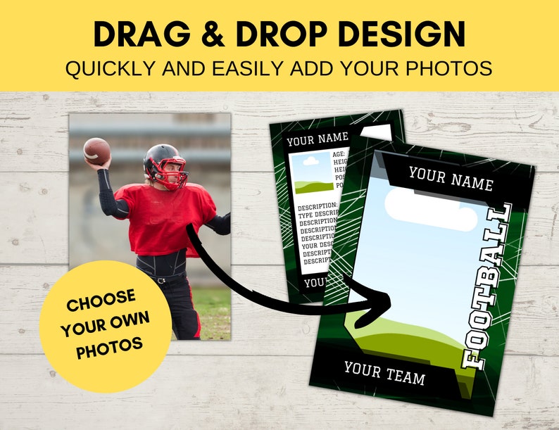 Editable Sports Card Template Custom Football Trading Card - Etsy