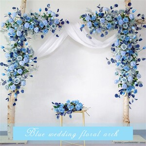 Blue Wedding Archway Flower/ Wedding Floral Arch/ Wedding Swag Flower/ Floral Swag Arch/ Flowers Arch/ Wedding Arch/ Flower Wall Backdrop